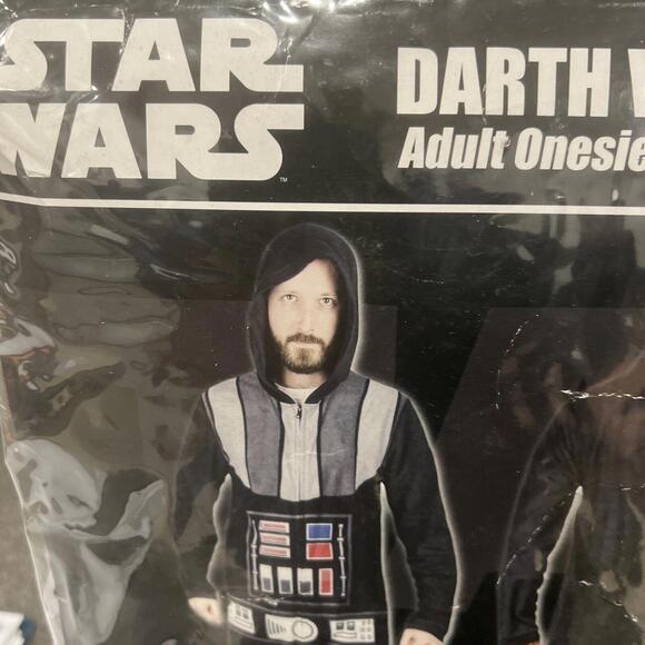 NEW ADULT Star Wars Disney Darth Vader Black 1-piece Halloween Costume Men Small - Picture 3 of 9